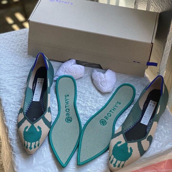 Rothy's® Women’s The Point Moroccan Green Sz 6 - Picture 7 of 13